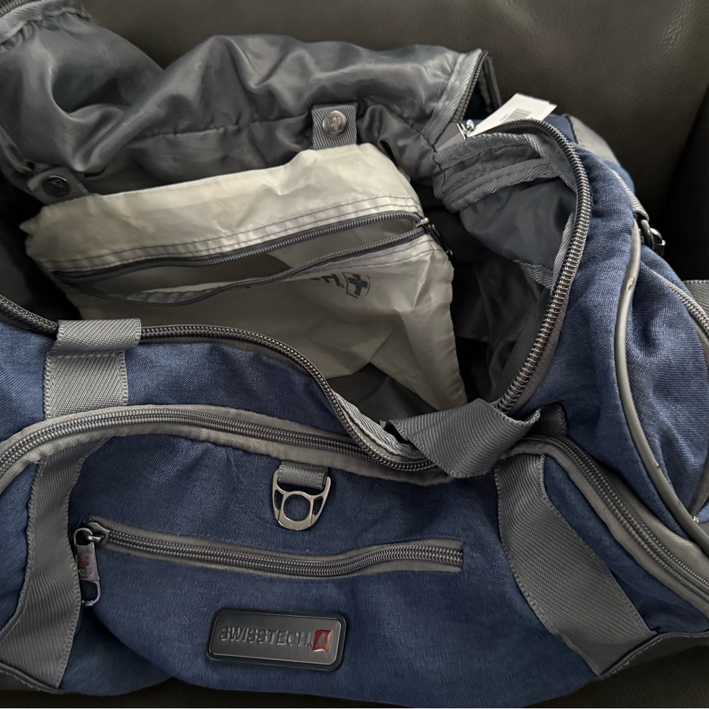 Swiss Tech Blue and Gray Travel Duffel Bag